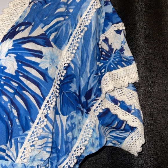 Blue Floral Swim Cover-Up - Picture 5 of 7
